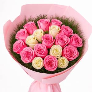 31’li Pembe Beyaz Gül