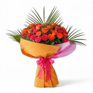 Pembe ve Turuncu Aşk Buketi
