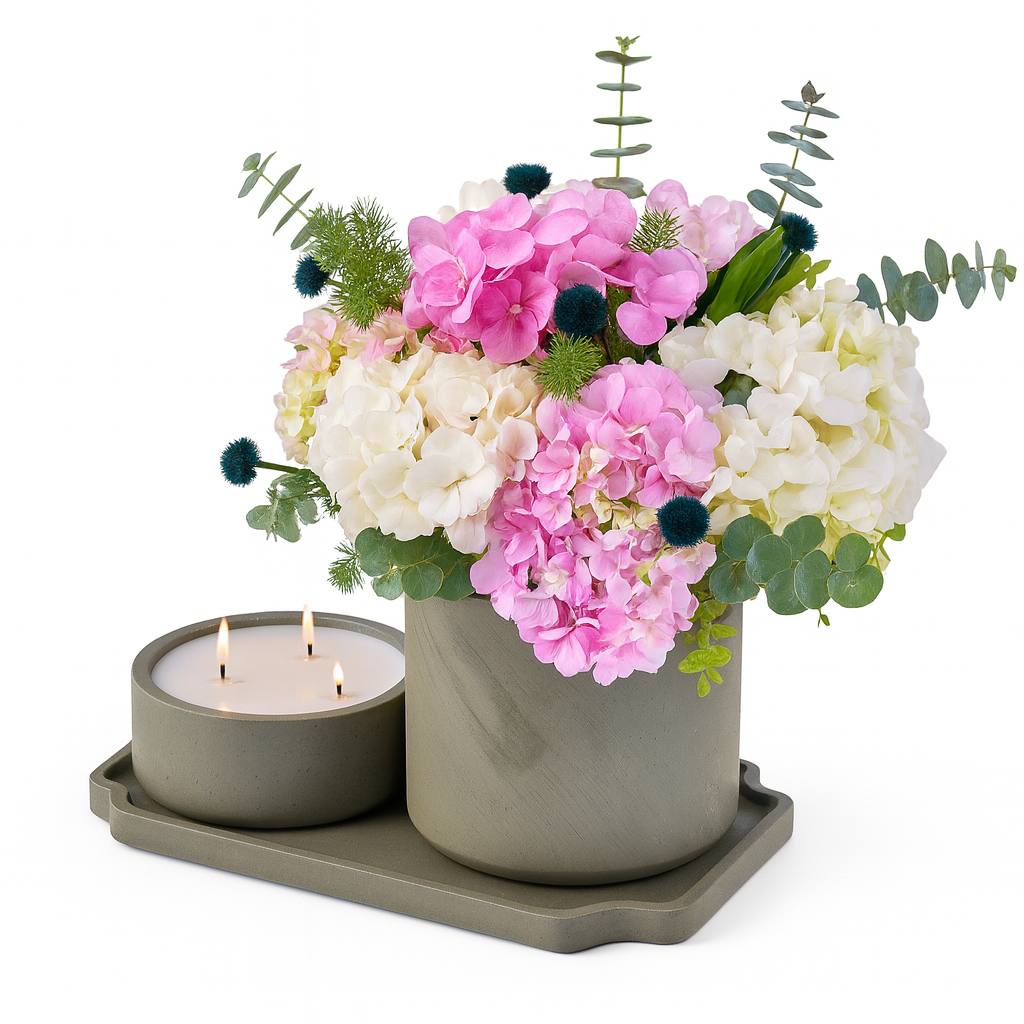 Dekoratif Mumlu Canlı Çiçek - Görsel 3