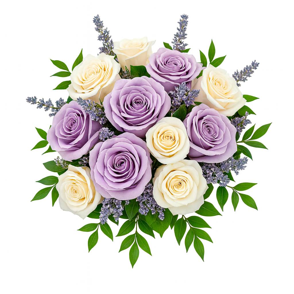 Vazoda Mor Beyaz Güller - Görsel 3