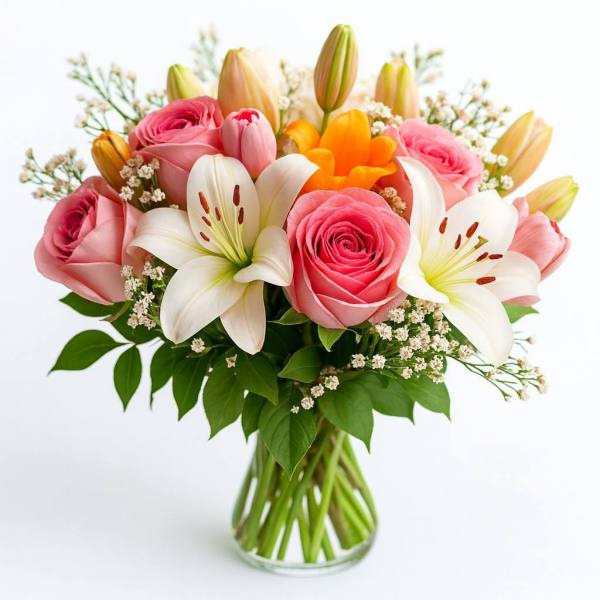 Lilyum Gül Lale Vazosu