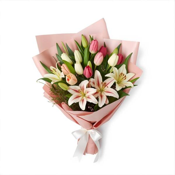Lale Ve Lilyum Buketi