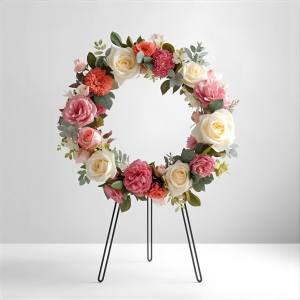 Ferforje Ayaklı Çelenk (170cm)