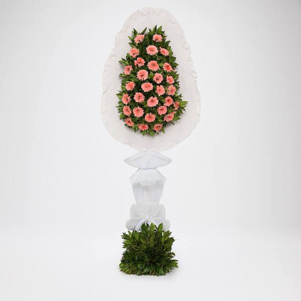 Tek Kat Pembeli Gerbera Çelenk